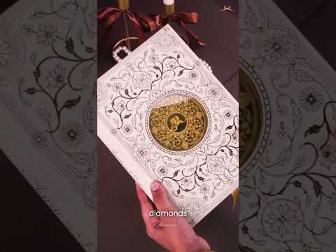 Cream Book Style Luxury Wedding Invitation - KNLW202574