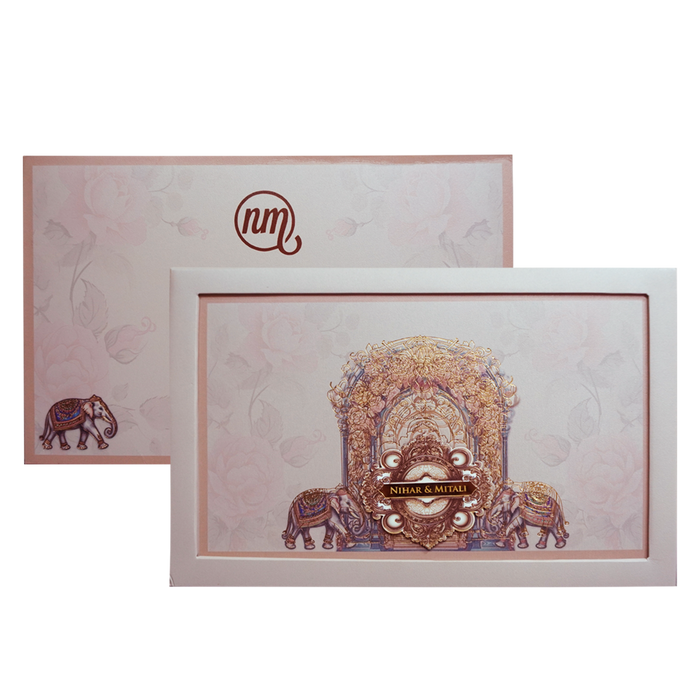 Peach Pink Premium Padded Invitation-King of Cards