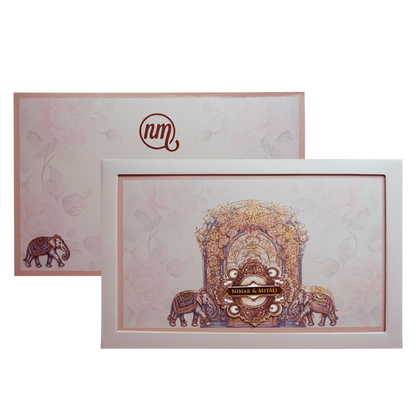Peach Pink Premium Padded Invitation-King of Cards