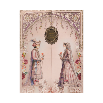 Bride Groom Arch Padded Wedding Card-KSSC2081