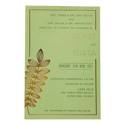 Green Design Single Sheet Invitation Card-King of Cards