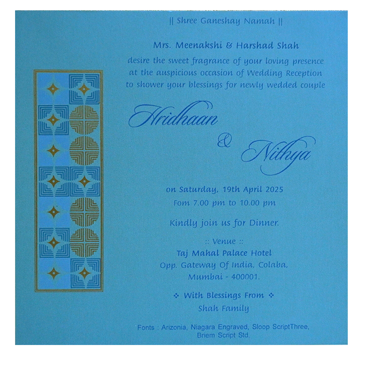 Blue Design Single Card-KRCS7151
