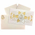 Elegant and super smooth White wolly with floral design ganesha print on top invitation card! Buy now! &