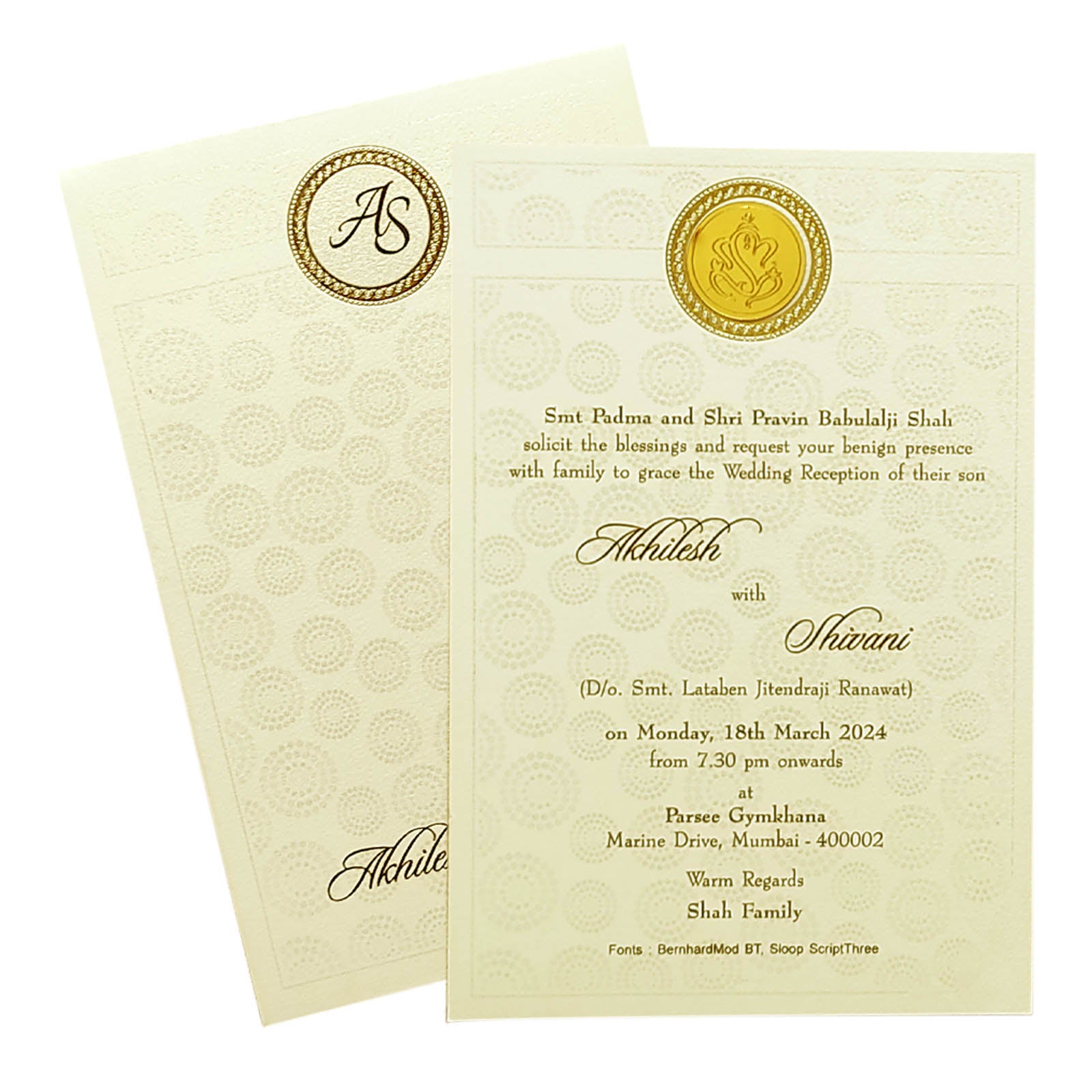 Ivory White Single Sheet Invitation-KRCS6361