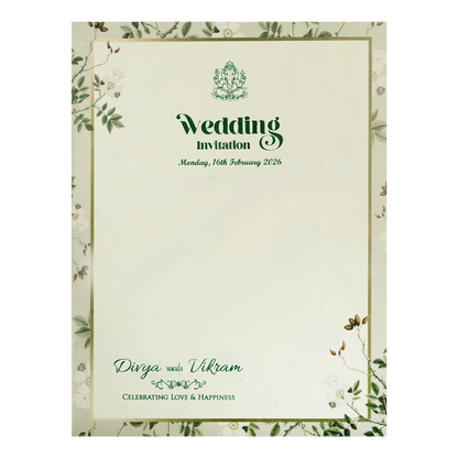 Grey Floral Monogram Wedding Card-KNTY6817