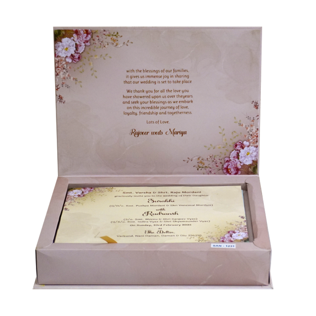 Light Pink Padded Invitation Box-KSI12310