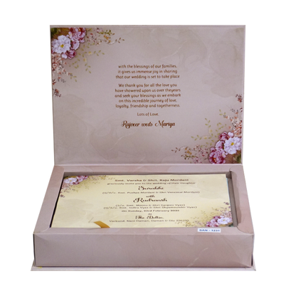 Light Pink Padded Invitation Box-KSI12310