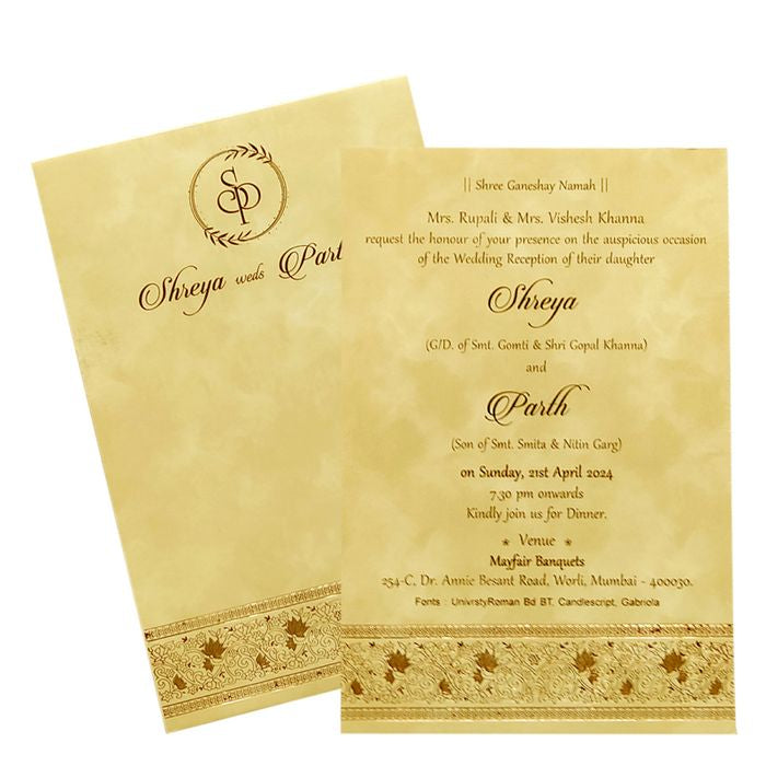 Pastel Design Single Sheet Invitation Card-King of Cards
