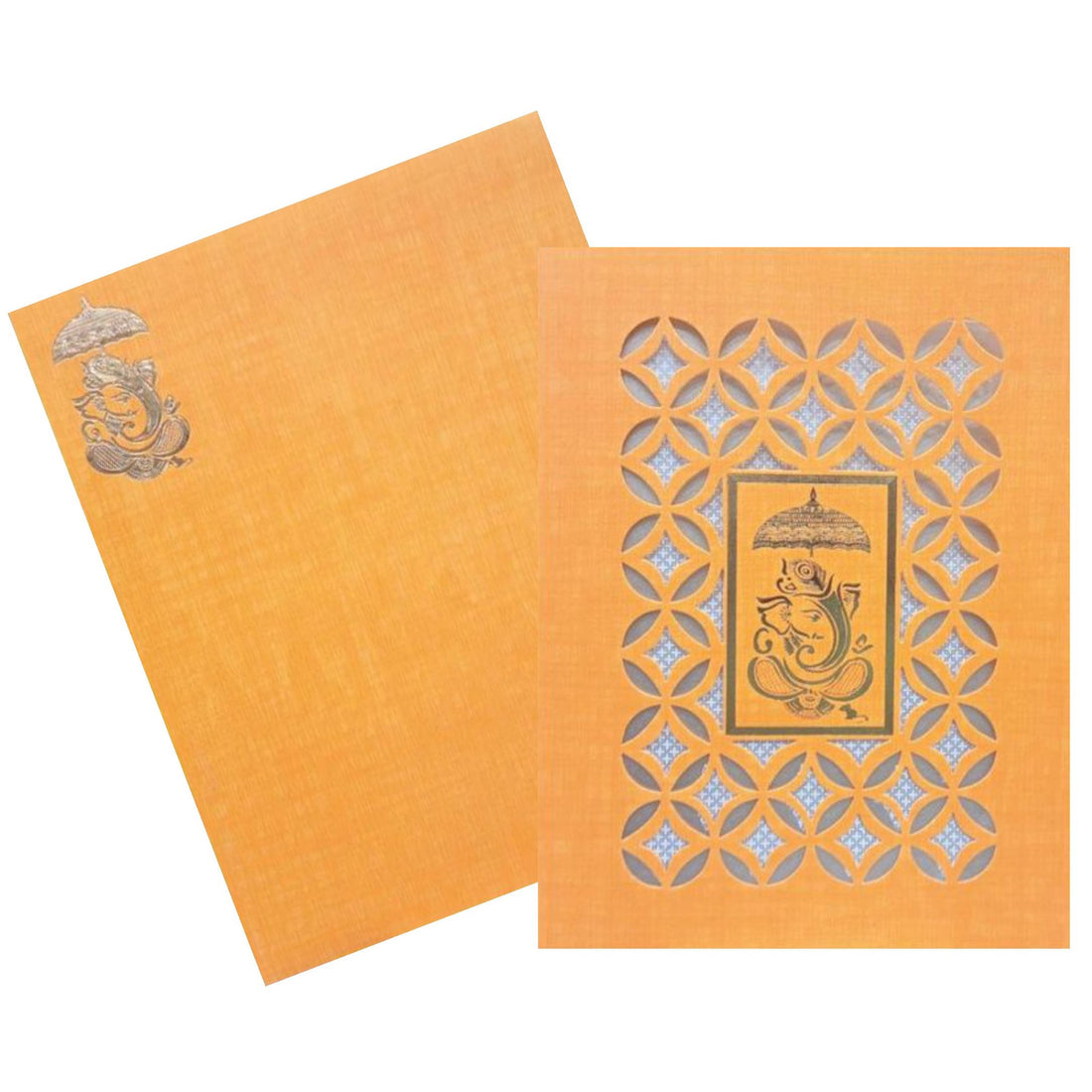 Orange Die Cut Ganesha Invitation