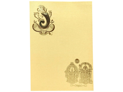 Yellow Balaji Padmavathi Invitation Card-KNPP710C