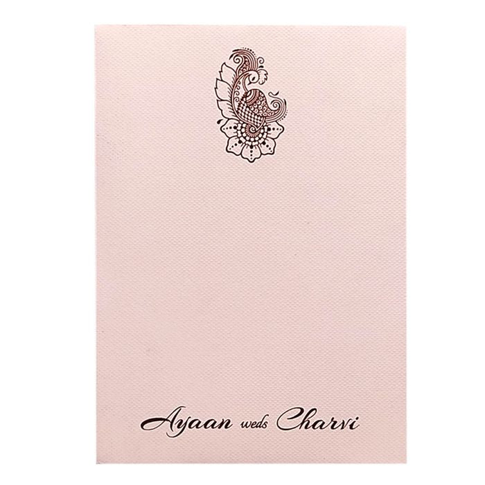 Pink floral single sheet invitation card-King of Cards