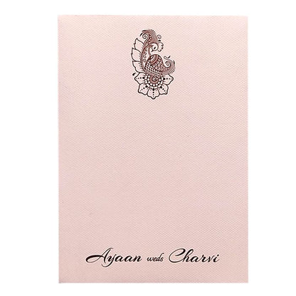 Pink floral single sheet invitation card-King of Cards