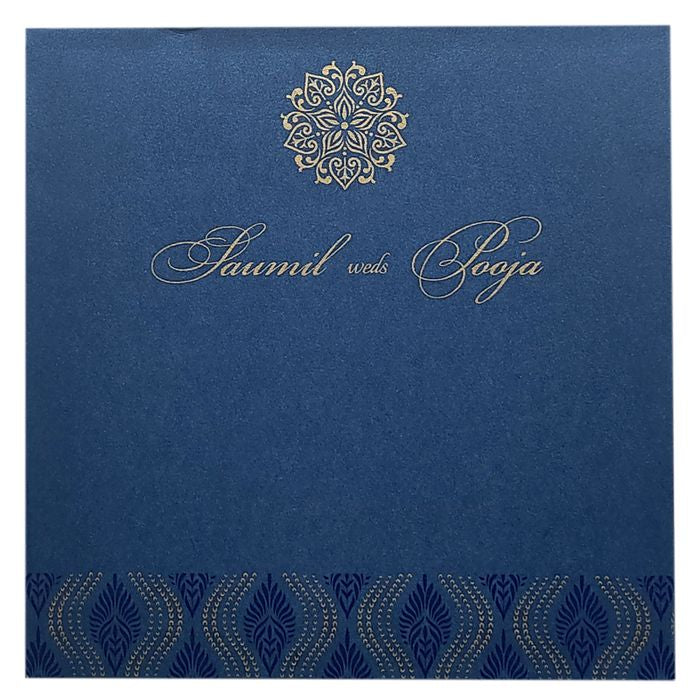 Dark Blue Pattern Design Invitation-King of Cards