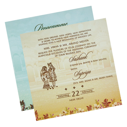 Beige Bride Groom Wedding Box-King of Cards