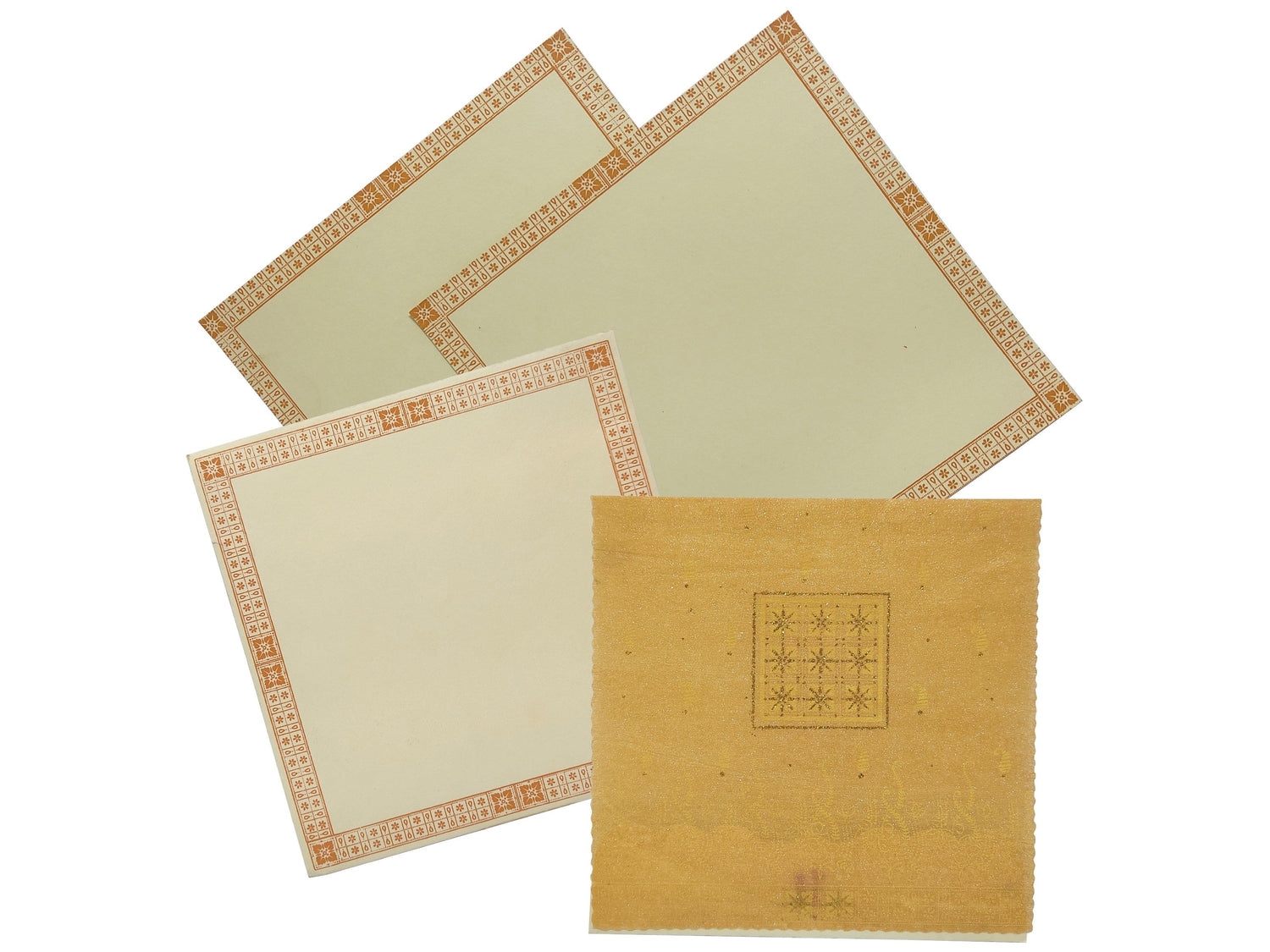 SellingGold and white floral design invitation card online. Buying invitation cards made easy with King of Cards! &amp;