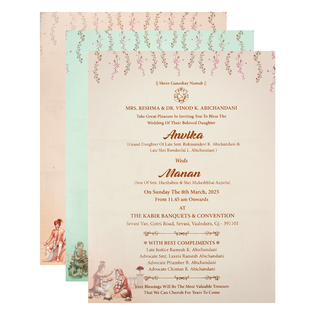 Bride Groom Arch Padded Wedding Card-KSSC2081