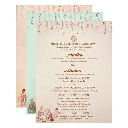 Bride Groom Arch Padded Wedding Card-KSSC2081