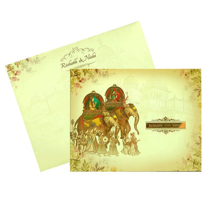 Cream Elephant Padded Invitation Card-King of Cards