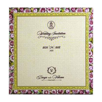 Blue Floral Rotating Wedding Invitation-King of Cards