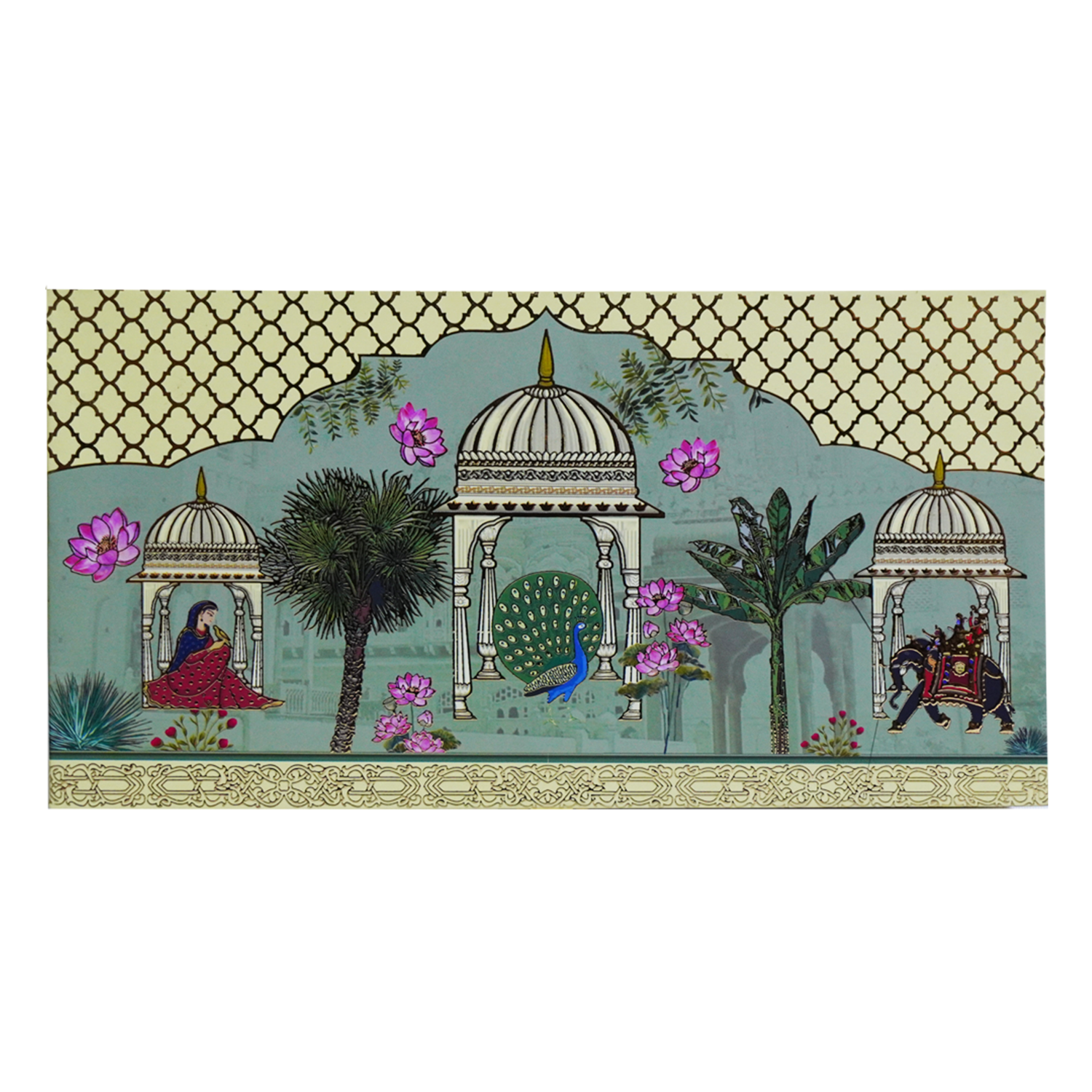 Green Royal Garden Box Invitation-KBX1103