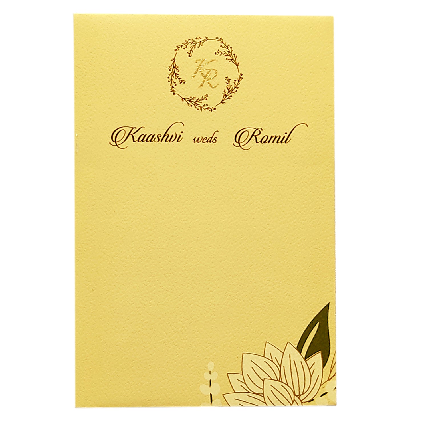 Gold Exquisite Floral Wedding Invitation Card-KRCS6311