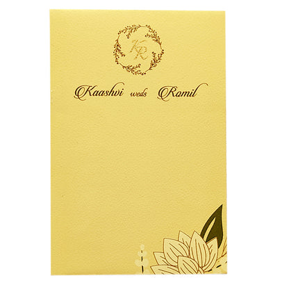 Gold Exquisite Floral Wedding Invitation Card-KRCS6311