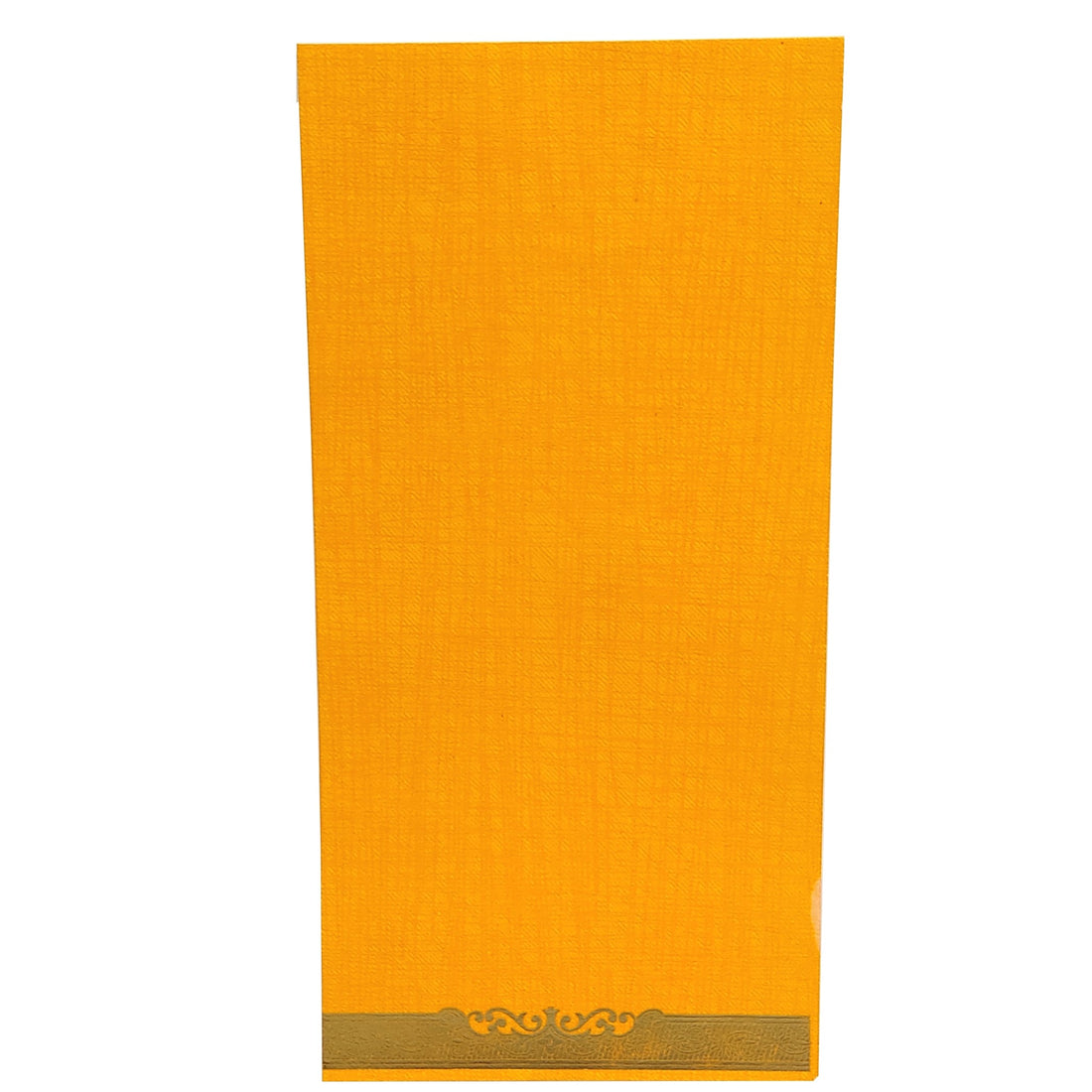 Orange kadhi single sheet gold invitation card-KNKS10OG