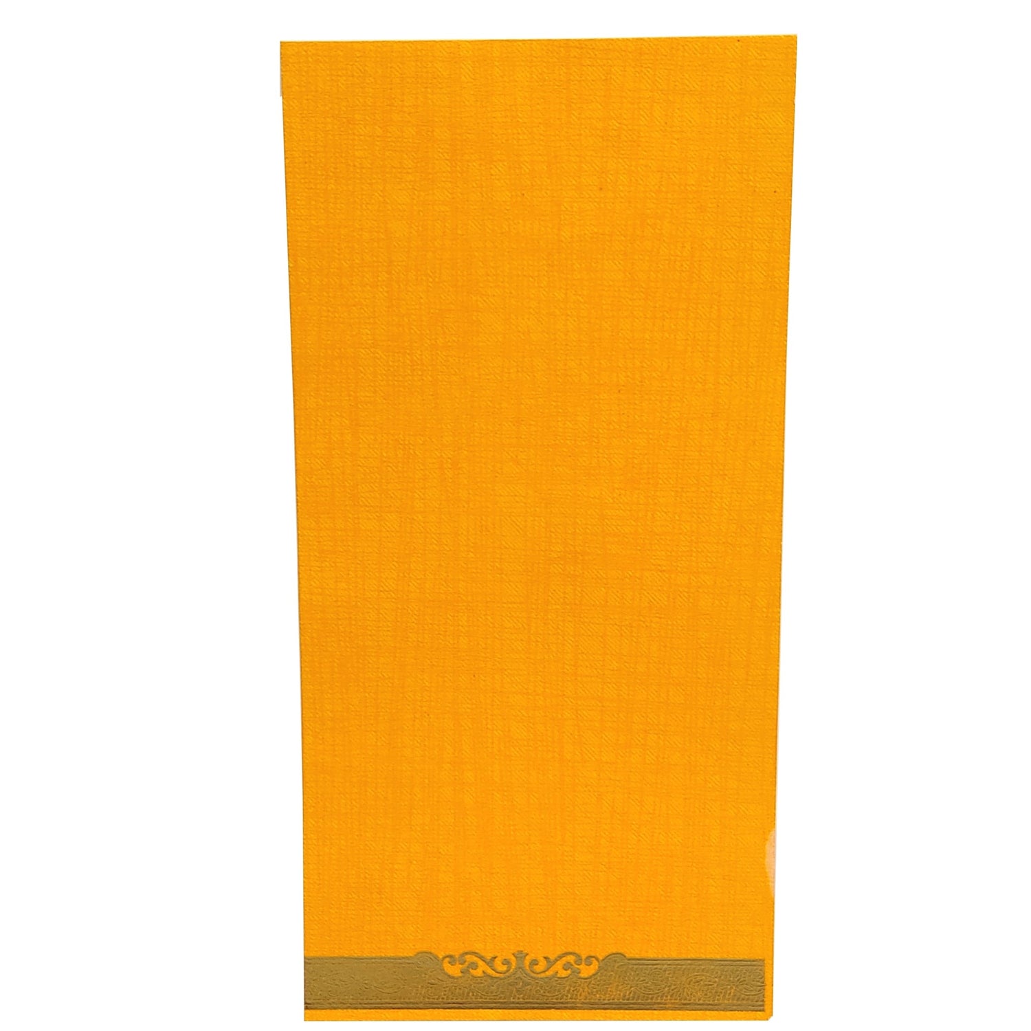 Orange kadhi single sheet gold invitation card-KNKS10OG