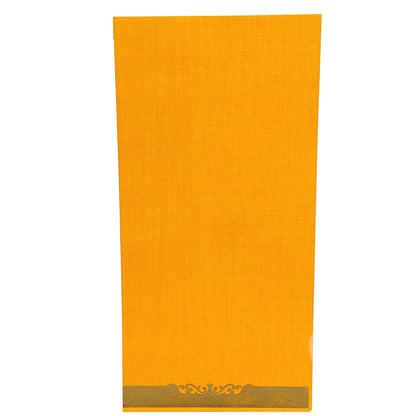 Orange kadhi single sheet gold invitation card-KNKS10OG