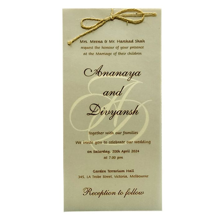Brown Single Sheet Invitation Card-King of Cards