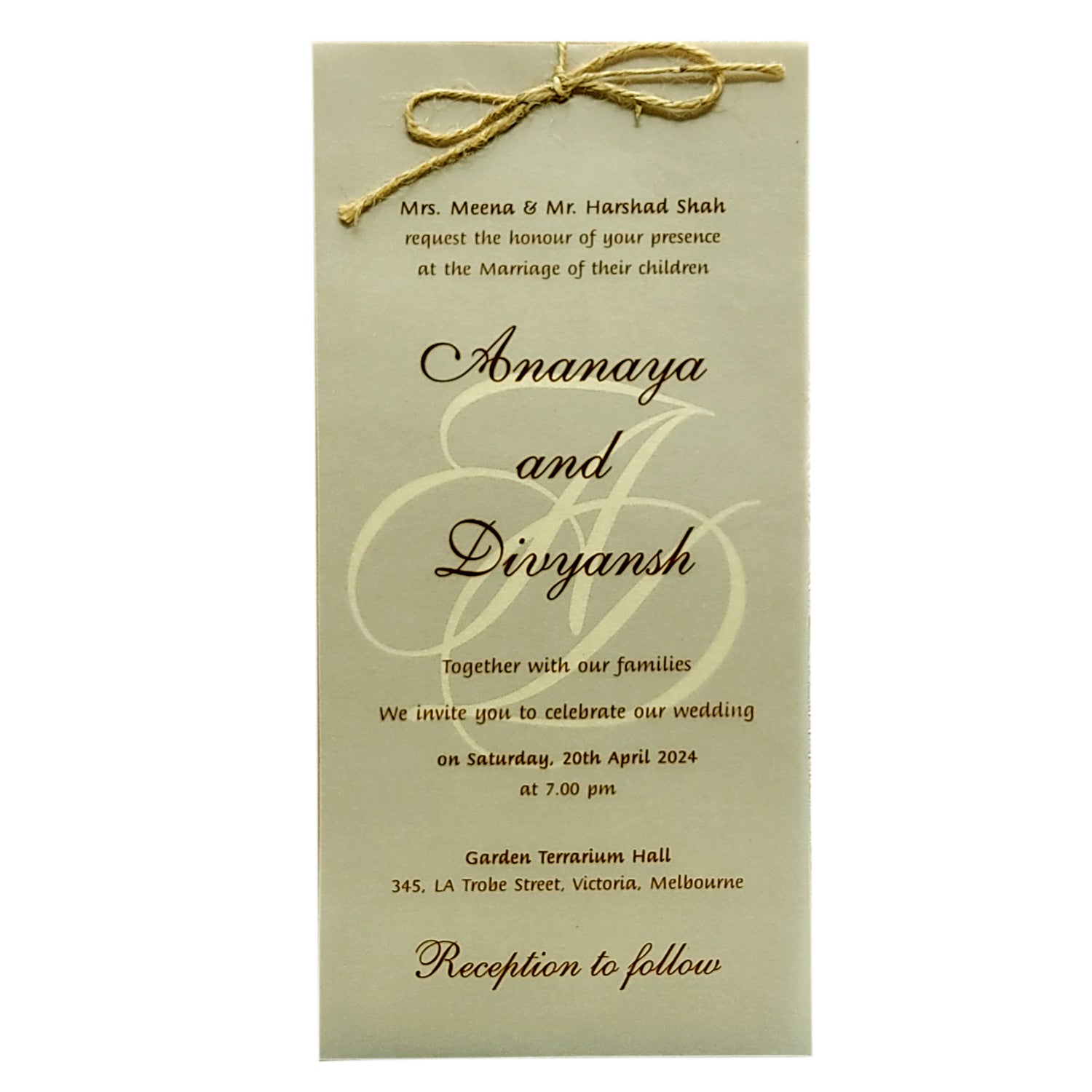 Brown Single Sheet Invitation Card-KRCS4080