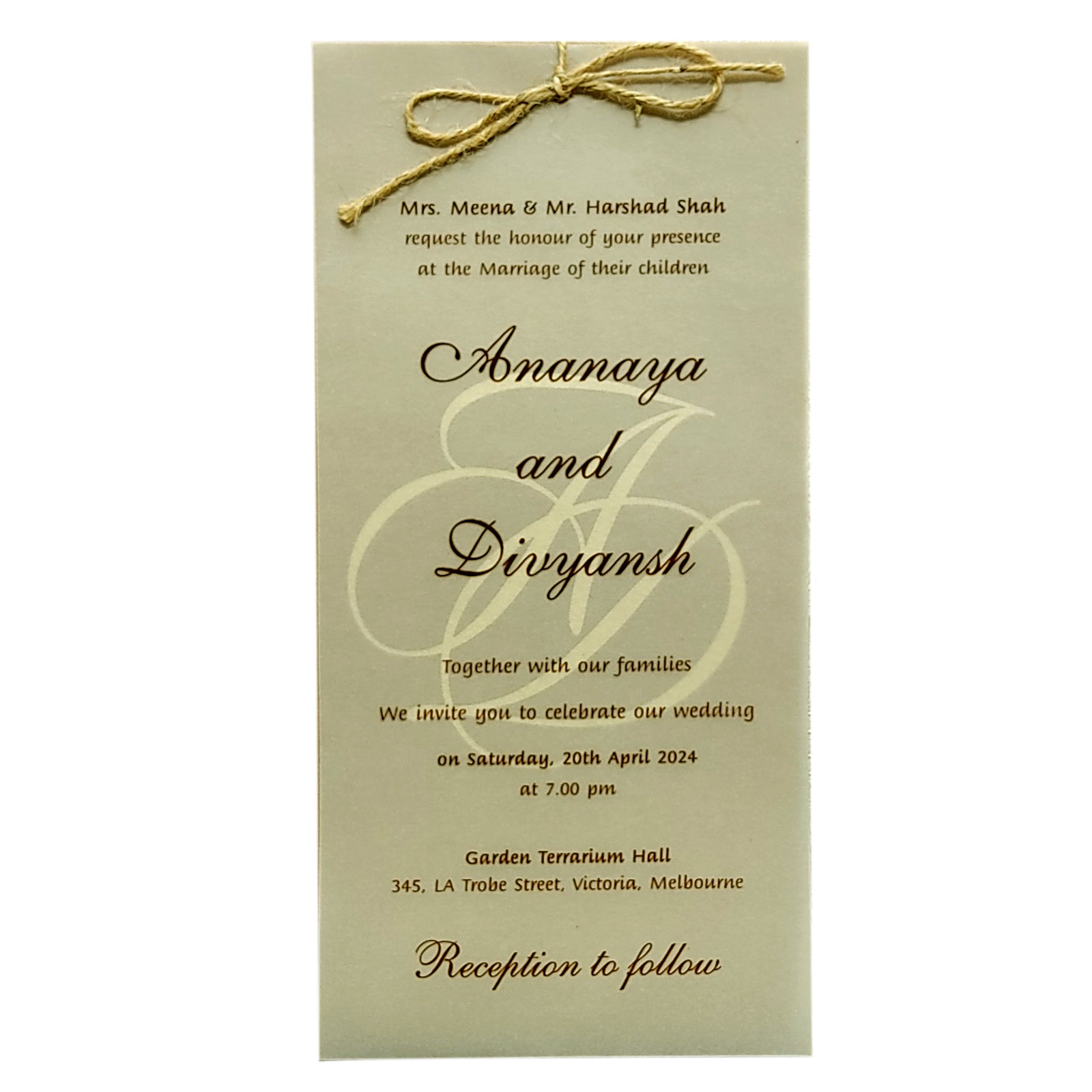 Brown Single Sheet Invitation Card-KRCS4080