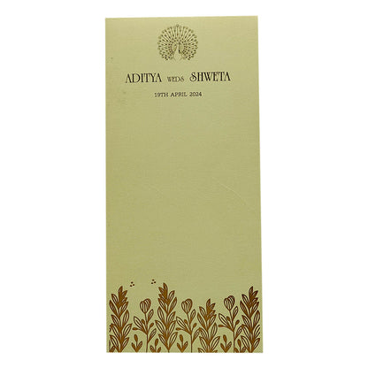 Grey Floral Foil Single Sheet Invitation Card-KRCS6042