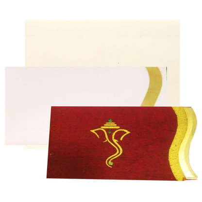 Gold Ganesha Invitation Card-cxp118-King of Cards