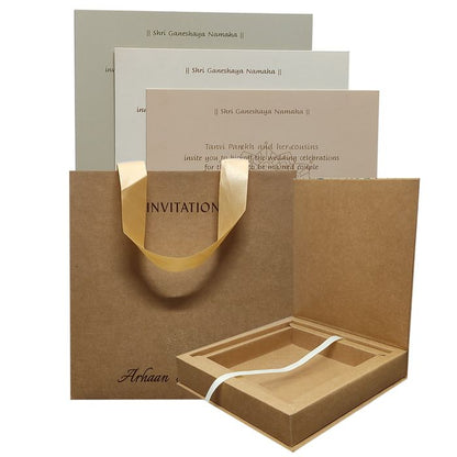 Selling Brown orange Floral sweet box invitation card online. Buying invitation cards made easy with King of Cards! &amp;