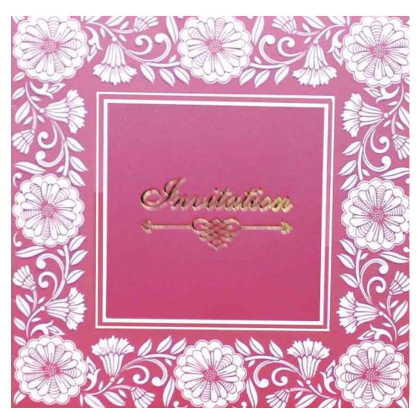 Sparkling Pink Shading With Bloom Theme Wedding Card - KNK43323