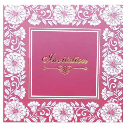 Sparkling Pink Shading With Bloom Theme Wedding Card - KNK43323