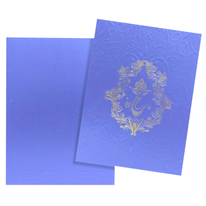 Blue Embossed Floral Ganesha Design-King of Cards