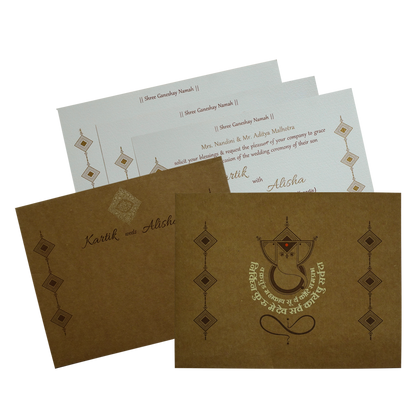 Make your event special with our exclusive Brown Ganesha Box Invitation Card. Shop now! ?WhatsApp Support ?Express Delivery.