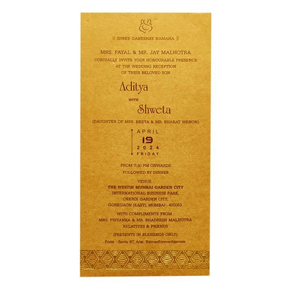Brown Design Single Sheet Invitation Card-King of Cards