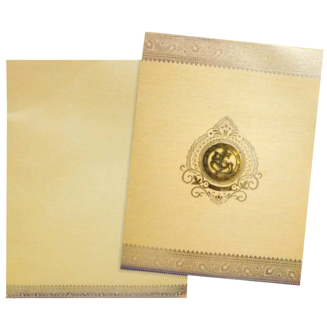 Gold Jumbo Metallic Invitation With Gold Foiling-KNK50124
