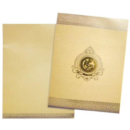 Gold Jumbo Metallic Invitation With Gold Foiling-King of Cards