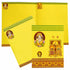 This invitation card features Lord images on a yellow background, adding a touch of traditional and religious design. Reach us to know more about.