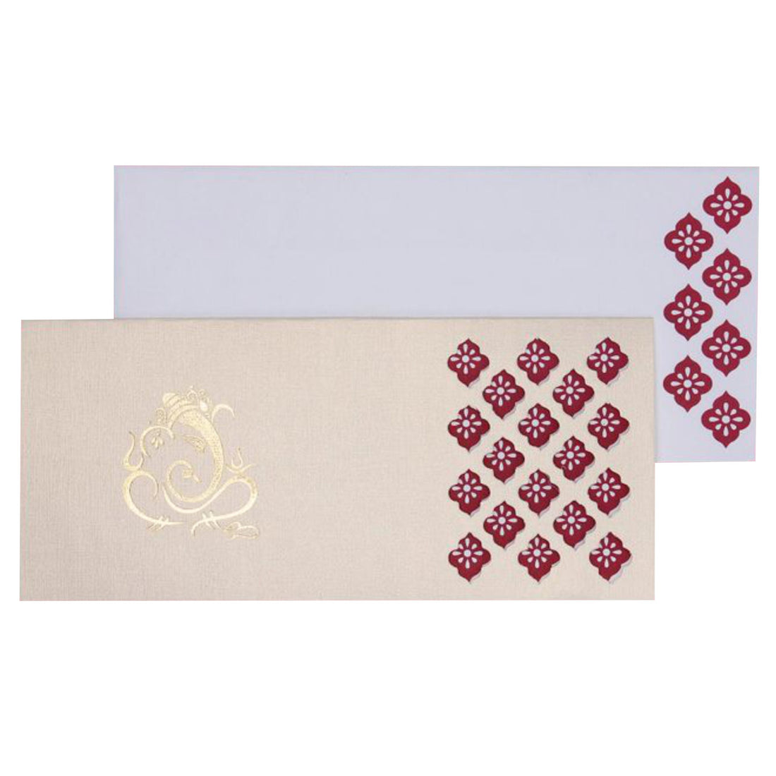 Cream Die Cut Ganesha Invite-KNSPM302