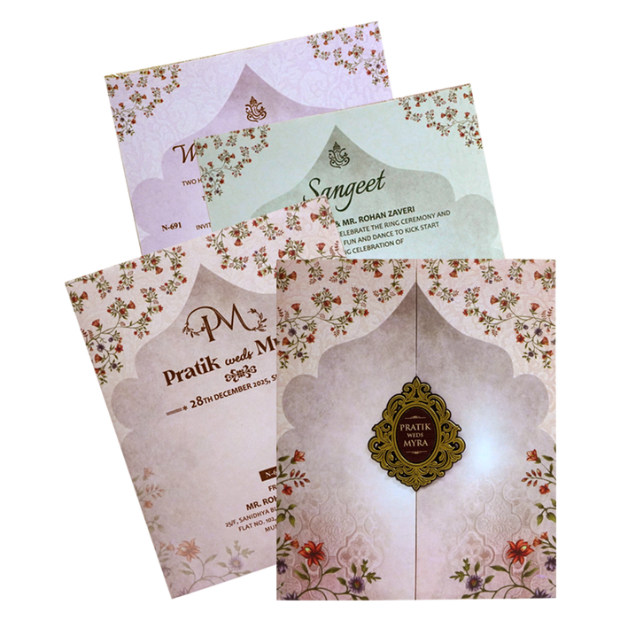 Rosy Brown Wedding Card-King of Cards