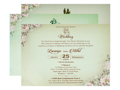 Buy Grey Floral Padded Wedding Card
