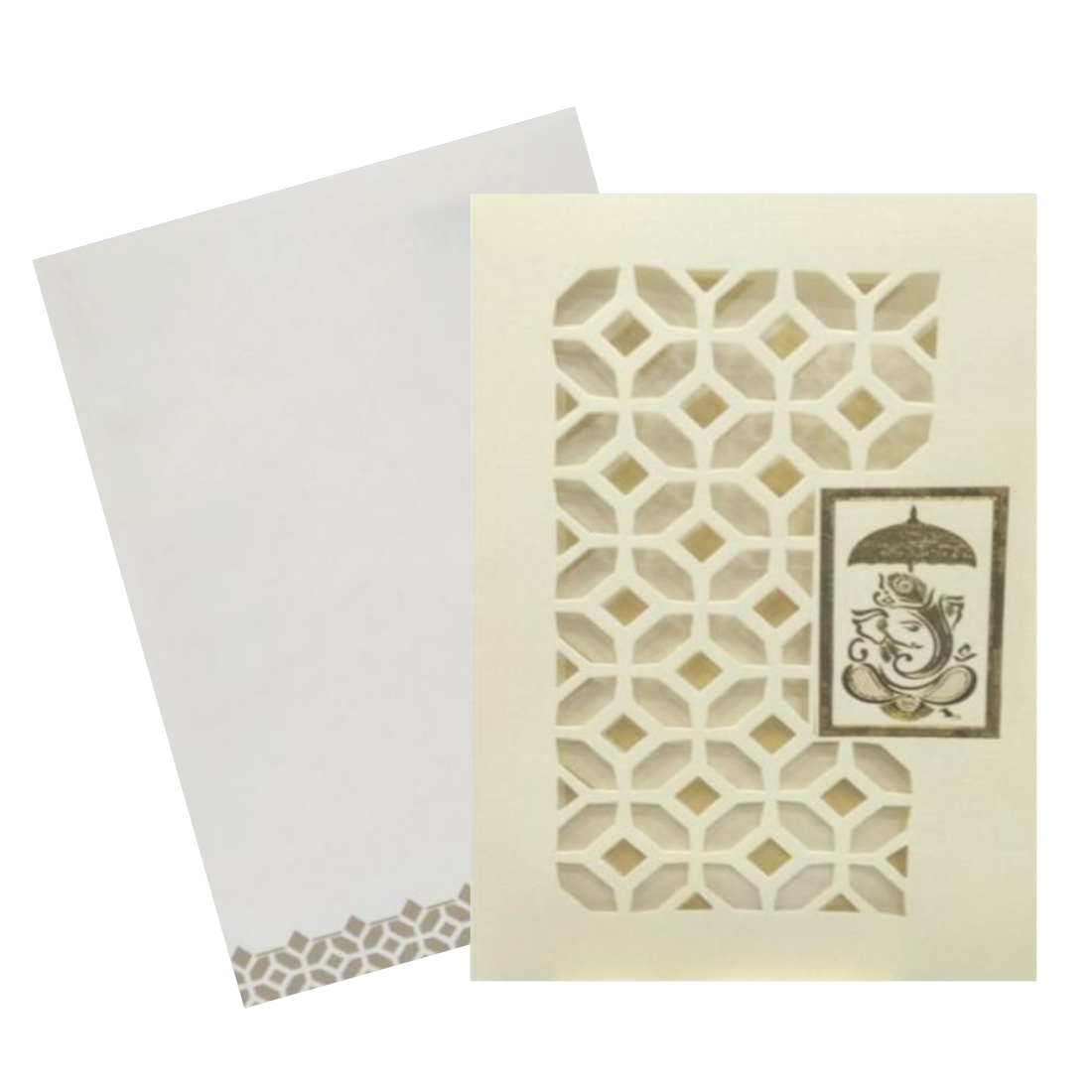 Fabulous Blue Shading With Ganesha Theme Wedding Card