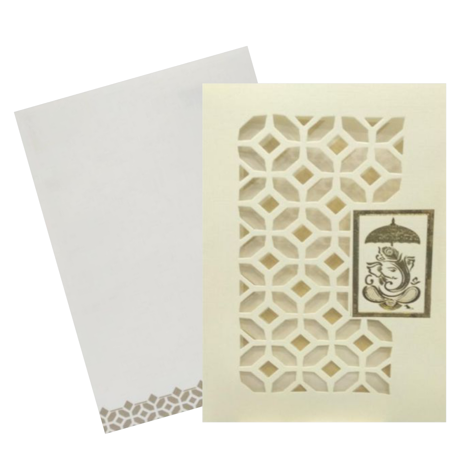 Fabulous Blue Shading With Ganesha Theme Wedding Card