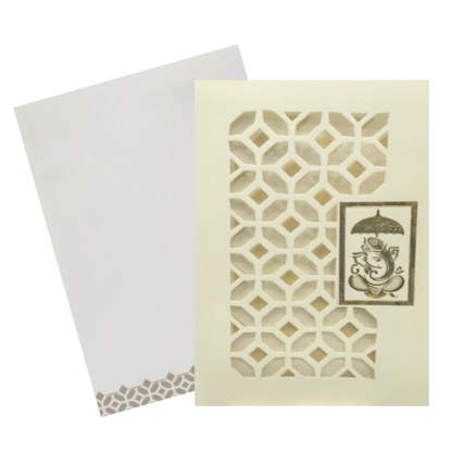 Fabulous Blue Shading With Ganesha Theme Wedding Card
