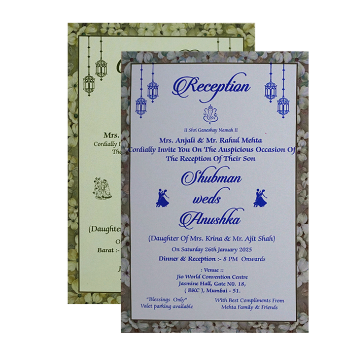 Peach Gold Foiled Wedding Invitation Card-King of Cards
